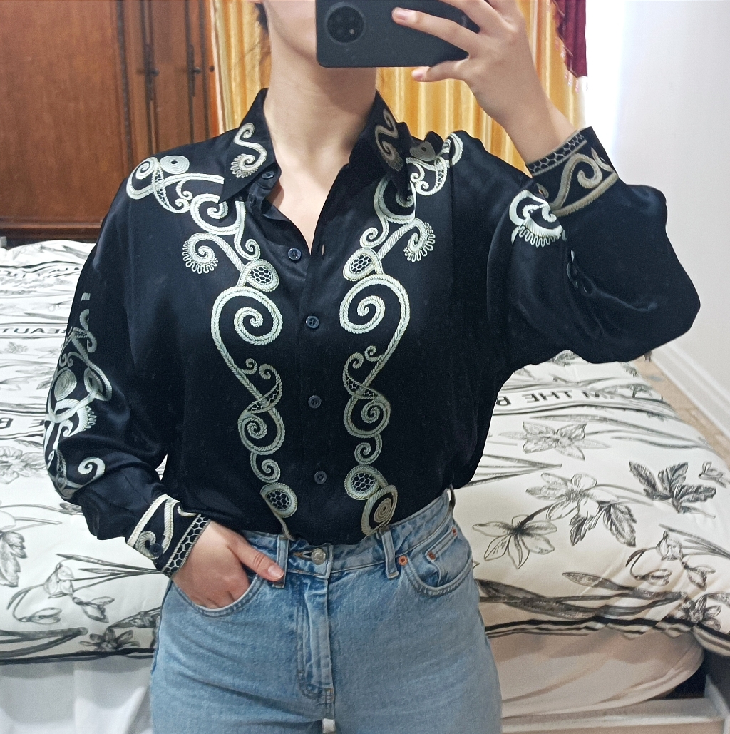 Vintage Escada Silk Shirt, Mint